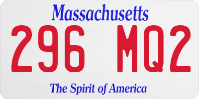 MA license plate 296MQ2