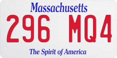 MA license plate 296MQ4