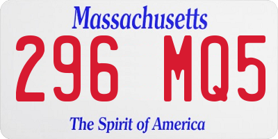 MA license plate 296MQ5