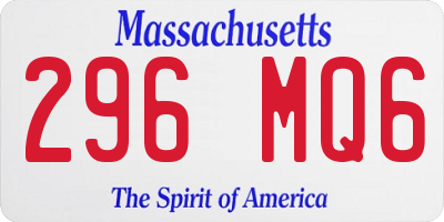 MA license plate 296MQ6