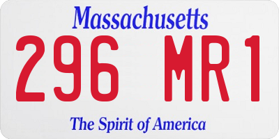 MA license plate 296MR1