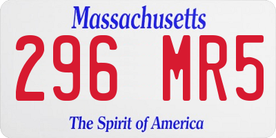 MA license plate 296MR5