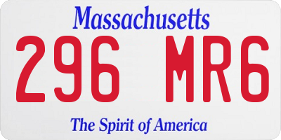MA license plate 296MR6