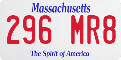 MA license plate 296MR8