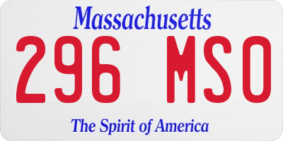 MA license plate 296MS0
