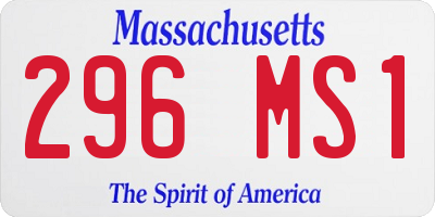 MA license plate 296MS1