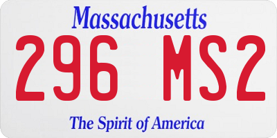 MA license plate 296MS2