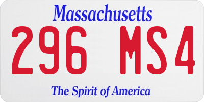 MA license plate 296MS4