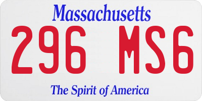 MA license plate 296MS6