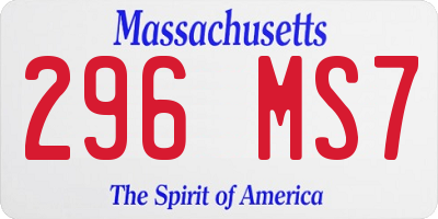MA license plate 296MS7