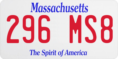 MA license plate 296MS8