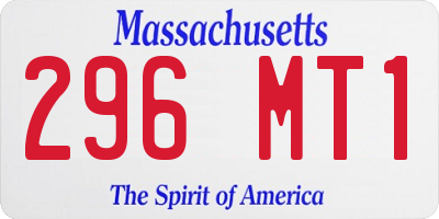 MA license plate 296MT1