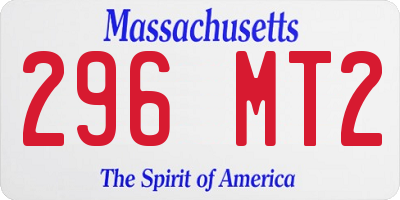 MA license plate 296MT2