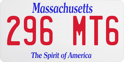 MA license plate 296MT6