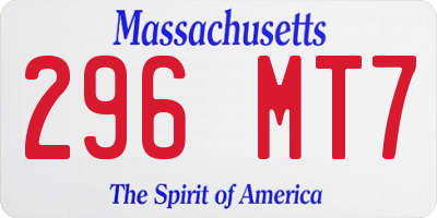 MA license plate 296MT7