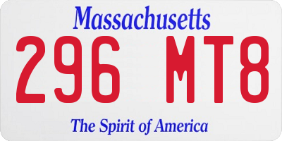 MA license plate 296MT8