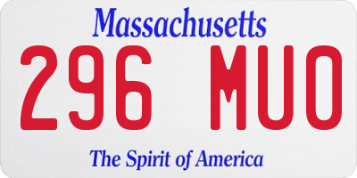 MA license plate 296MU0