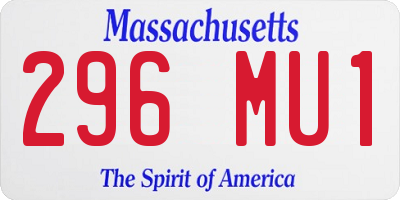 MA license plate 296MU1