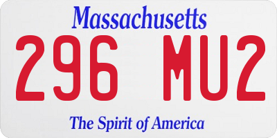 MA license plate 296MU2