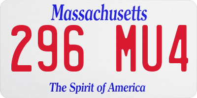 MA license plate 296MU4