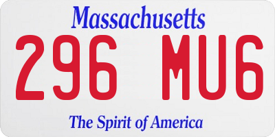 MA license plate 296MU6