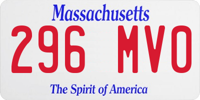 MA license plate 296MV0