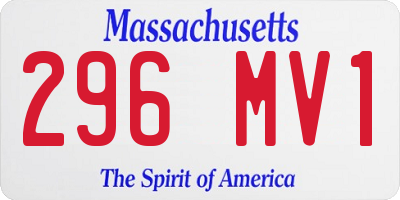 MA license plate 296MV1