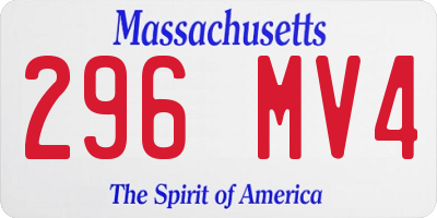 MA license plate 296MV4