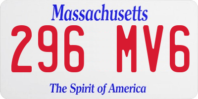 MA license plate 296MV6