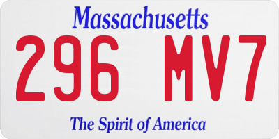 MA license plate 296MV7