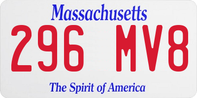 MA license plate 296MV8