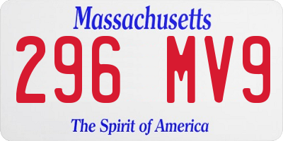 MA license plate 296MV9