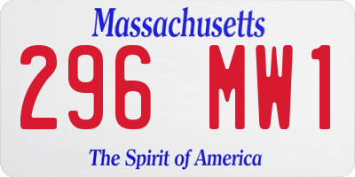 MA license plate 296MW1