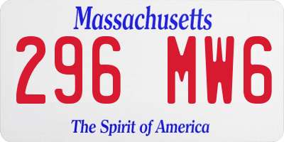 MA license plate 296MW6