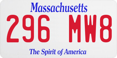 MA license plate 296MW8