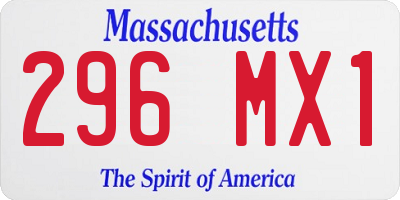 MA license plate 296MX1
