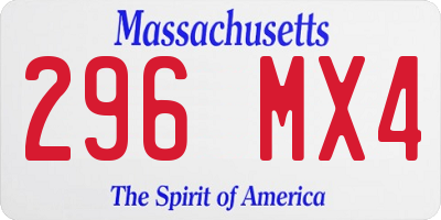 MA license plate 296MX4