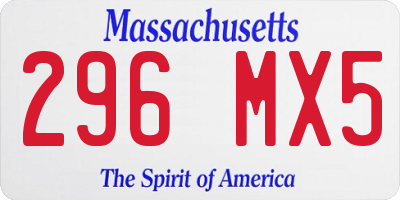 MA license plate 296MX5