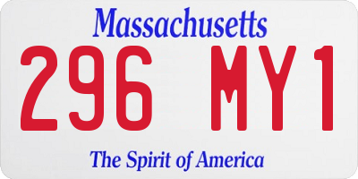 MA license plate 296MY1