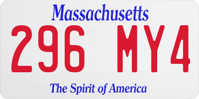 MA license plate 296MY4