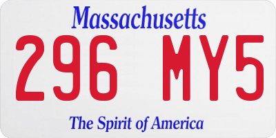 MA license plate 296MY5