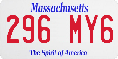 MA license plate 296MY6