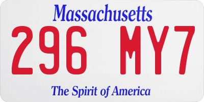 MA license plate 296MY7