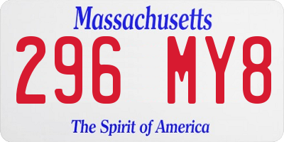 MA license plate 296MY8