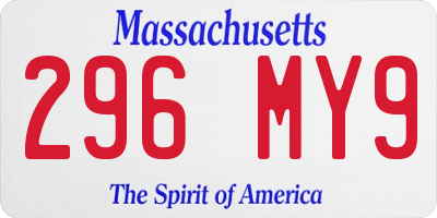 MA license plate 296MY9