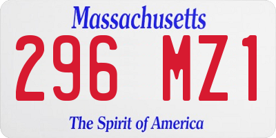 MA license plate 296MZ1
