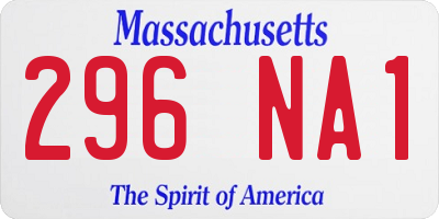 MA license plate 296NA1