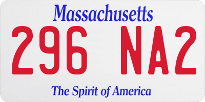 MA license plate 296NA2