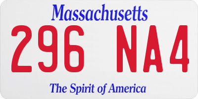 MA license plate 296NA4