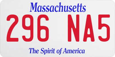 MA license plate 296NA5